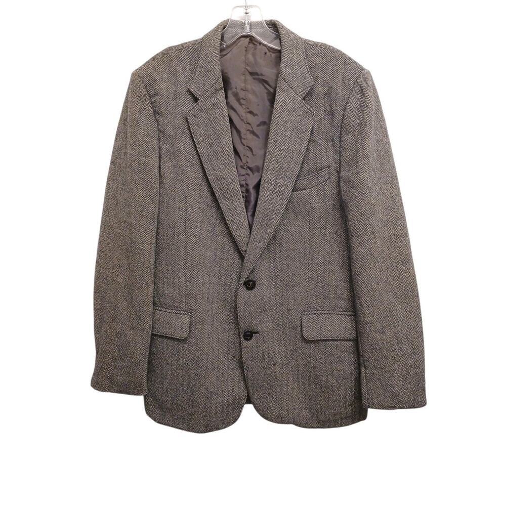 Hungary Old Vintage Tweed Wool Jacket 40 Gray Hungarian Can Be Unisex Punk